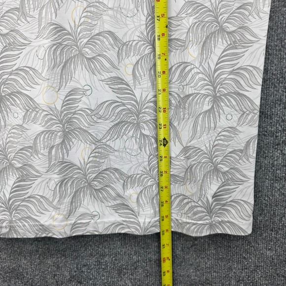 TravisMathew Mens Palm Leaf Print Performance Polo Shirt White Grey Size M - Picture 6 of 6